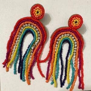 Colorful Beaded Rainbow Earrings